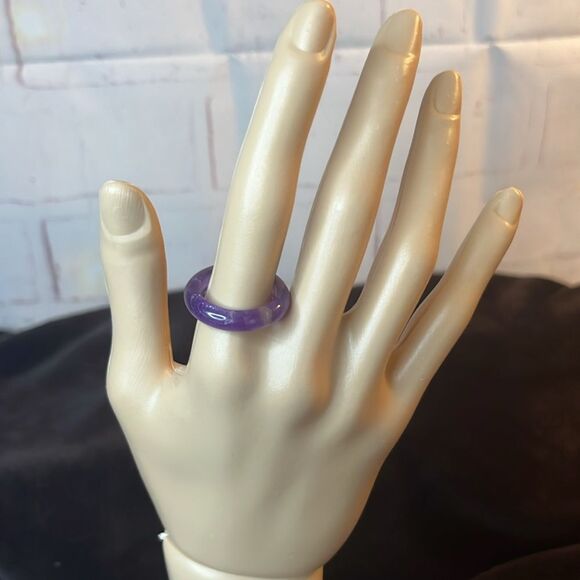 New Natural Amethyst Crystal Band Ring size 9 - Picture 10 of 13
